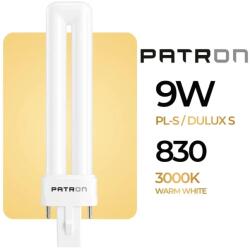  Patron, kompakt fénycső, G23, 9W/830, 3000K, 600lm (108452)