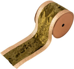 Valex Decor Mohazöld bársony szalag csillogó szélekkel, drótos szegéllyel 100mm x 5m (FM100-88)