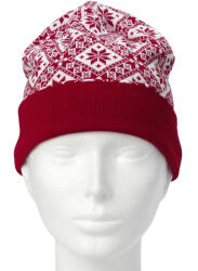  Miia Red - White merinó sapka - 80% Merinó gyapjú, 20% Poliakril