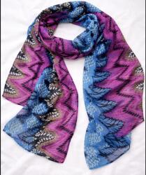 QS Nitchi Sál chiffon lila kék 148 x 38 cm Qs Nitchi öko (SZAAPANIEBFIOL)