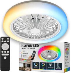 GOLED Mennyezeti ventilátor Led lámpával Led plafon Magic Rgb Cct memória távirányító fehér (Wentylator LED MAGIC RGB CCT pilot)