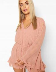 Boohoo Rózsaszín Klasszikus Chiffon Overál Texturált Nyakkivágással V Boohoo 48