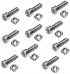  Imbuszcsavar M8x25+NÉGYZET Anya M8 Pv Napelemes Ragasztóhoz x10 (x10 IMBUS M8x25mm N8MK DO KLEM)