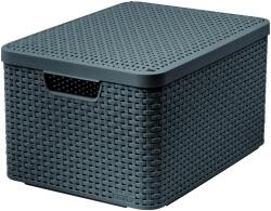 Keter Rattan Style L Tartály Fedéllel 30 L Sötétszürke Kosár (DRG308)