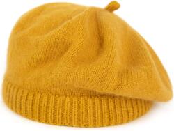 Szaleo Puha női kötött barett sapka Knitted Moments elegáns, antennás fazon, mustársárga