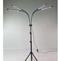 Flippy Lampa UV pentru cresterea plantelor, Flippy, 4 capete, putere 30W, 108 LED-uri Lampa cu lumina Ultra-Violet, Lampa cu Picior Ajustabil pana la 2 m, Lumina UV Alb Rece (teo-127596)