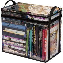 DEPOZIT LICHIDARE STOC Cutie de Depozitare, Flippy, din PVC + Textil, Rezistenta la Apa, Geanta pentru Carti, 38x24x32 cm, Transparent-Negru - (teo-133510-LICHIDARE)