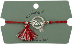 Flippy Martisor Bratara Ciucure, Jolie, Snur Rosu Reglabil, cu Pandantiv, Model Cerc Love (teo-134911)