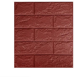 Flippy Set 10 Placi Tapet 3D, Flippy, 35 x 38 cm, Grosime 3 mm, din Polietilena, Model Caramida, Suprafata acoperita 1.33 mp, Maro (teo-128823)