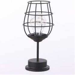 Flippy Lampa Decorativa cu Leduri, Flippy, Model Pahar de Vin, cu Baterii, 13 x 13 x 28 cm, Suport Negru, Lumina Alb Cald (teo-130142)