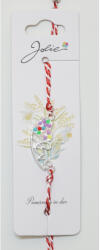 Flippy Martisor Bratara Snur Alb-Rosu, Jolie, Pandantiv Metalic, Model Inima Love (teo-134899)