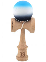 Flippy Kendama X Originala, Profesionala, Flippy, Big Cups V2, Rubber Grip cu Cupe Mari, Rulment Metalic cu Ata 55 cm, Gradient Albastru Alb Negru (teo-164312)