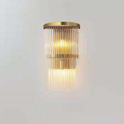 Flippy Lampa de Perete in Interior, Flippy, Lampa de Lux pentru Decor de Interior, Corp de Iluminat Tip aplica, din Inox Auriu si Cristal, Lumina Calda Rece Neutra, 43 x 25 cm, Ideal pentru Camere Mici si Me