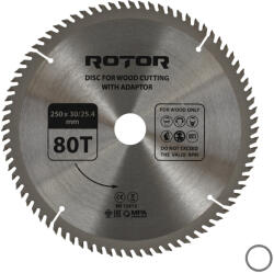ROTOR Disc taiat lemn ROTOR 250 30 25, 4 cu adaptor 80T (ETF-16023) Disc de taiere