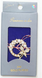 Flippy Martisor Brosa Placata cu Aur 24K, Jolie, Ambalaj Carton cu Design, Material Metal, Model Fluture, Dimensiune Brosa 2 - 3 cm, Auriu Albastru (teo-134800)