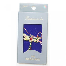 Flippy Martisor Brosa Placata cu Aur 24K, Jolie, Dimensiune Brosa 2-3 cm, Model Libelula cu Pietre, Multicolor (teo-134818)