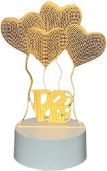Flippy Lampa LED decorativa, Flippy, 3D, Baloane Love, din material acril si lumina multicolora, alb (teo-124601)