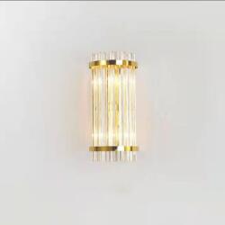 Flippy Lampa de Perete in Interior, Flippy, Lampa de Lux pentru Decor de Interior, Corp de Iluminat Tip aplica, din Inox Auriu si Cristal, Lumina Calda Rece Neutra, 35 x 16 cm, Ideal pentru Camere Mici si Me