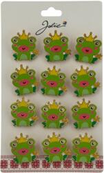 Flippy Set 12 Brose Martisor pentru Copii, , Jolie, Model Broscuta cu Coronita, Verde (teo-134014)