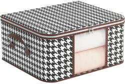 Flippy Cutie de Depozitare Pliabila, Flippy, 55x35x25 cm, 50 L, Fereastra Frontala, cu Fermoar Bidirectional, Suport Baza Stabil, Imprimeu in Carouri (teo-133391)