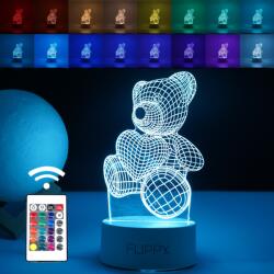 DEPOZIT LICHIDARE STOC Lampa LED decorativa, Flippy, 3D, ursulet, din material acril si lumina multicolora, alb - (teo-124581-LICHIDARE)