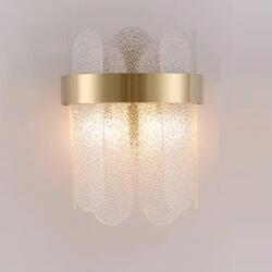 Flippy Lampa de Perete in Interior, Flippy, Lampa de Lux pentru Decor de Interior, Corp de Iluminat Tip aplica, din Inox Auriu si Cristal, Lumina Calda Rece Neutra, 25 x 20 cm, Ideal pentru Camere Mici si Me