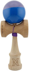 Flippy Kendama X Originala, Profesionala, Flippy, Big Cups V2, Super Sticky cu Cupe Mari, Rulment Metalic, din lemn 18 cm, Ata 55 cm, Mov Albastru (teo-164700)