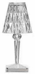 Flippy Lampa de birou pe LED RGB 16, Flippy, dimmer tactil, 3 nivele de intensitate, incarcare USB, 3W, Cristal Acrilic, 26x12 cm, cu telecomanda, transparent (teo-124491)