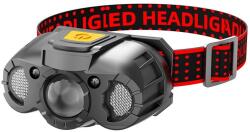 Flippy Lanterna LED de Cap, Flippy, cu Suport Inclus, Incarcare USB Tip C, Raza 100-200m, 5W, 6 Trepte de Lumina, 400 mAh, Gri (teo-132867)