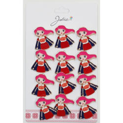 Flippy Set 12 Brose Martisor Primavara, Jolie, Model Fata, cu Mesaj Super Mom, Multicolor (teo-128307)