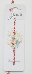Flippy Martisor Bratara Snur Alb-Rosu, Jolie, Pandantiv Metalic, Model Stelute Colorate (teo-134896)