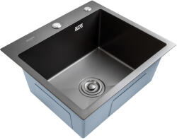 BÖHM HOME Chiuveta bucatarie BoHM BH5045BA, inox alimentar SUS304, 500 x 450 x 220 mm, finisaj Negru, sifon inclus (ETF-18430) Chiuveta