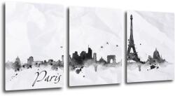 Impresi Tablou Paris panorama - 90 x 40 cm (3-piese)