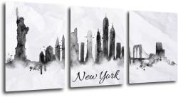 Impresi Tablou New York panorama - 90 x 40 cm (3-piese)