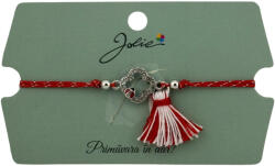 Flippy Martisor Bratara Ciucure, Jolie, Snur Rosu Reglabil, cu Pandantiv, Model Floare-Buburuza (teo-134902)
