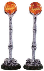  Lemax lighted lantern bone post, set of 2, Spooky Town 2020
