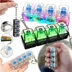  Stresszoldó Kulcstartó, Mechanikus Billentyűzet Fidget Klikker Led, 2 db (Antystresowy LED)