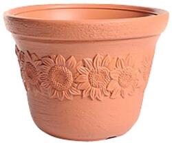 Prosperplast Ghiveci SUNNY 30 cm, culoare cărămizie, cu decor