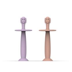 Matchstick Monkey PERIUȚĂ DE DINȚI PENTRU EXERSARE CU OPRITOR Variantă: DUSTY PINK AND LILAC