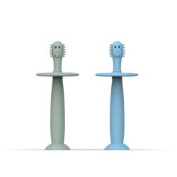 Matchstick Monkey PERIUȚĂ DE DINȚI PENTRU EXERSARE CU OPRITOR Variantă: MINT GREEN AND LIGHT BLUE
