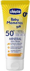 Chicco Cremă de protecție solară pentru copii cu minerale Baby Moments Sun SPF50+ 75ml, 0m+
