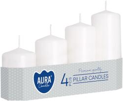 AURA Lumânări albe de Advent, înălțimi diferite - 4 buc