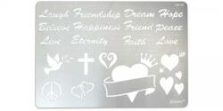 Tandy Leather Sablon din otel inoxidabil Craftool Stencil Sentiments pentru pirogravura pe piele, 178 x 127 mm - Tandy Leather 3601-07 (3601-07)