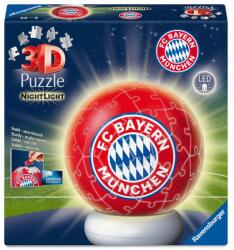 Ravensburger Puzzleball 3D 72 db - FC Bayern München éjjeli fény - Ajánlott: 6-99 éves korig unisex (33102) (33102)