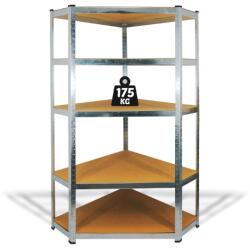 Handy Fémpolc állvány, sarok polc, 5 szintes, max. 175 kg, 180 x 90 x 30 cm, 10846 (10846)