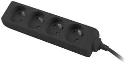 Lanberg Prelungitor pentru UPS, lungime 1 m, 4 prize cu soclu CEE 7/5, Lanberg 41950, IEC 320 C14, 2500 W, negru (41950)