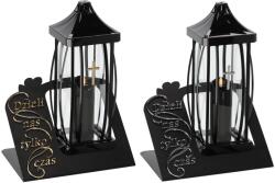 Chomik GRACJA síri mécses 39cm LED betéttel fekete-arany/ezüst 68934 (ZOZ7630)