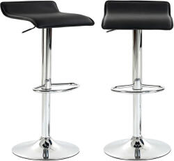 HOMCOM Set de 2 taburete de bar rotative Taburete înalte de bucătărie înălțime reglabilă 62-83 cm Spătar și suport pentru picioare Negru | Aosom Romania (83A-606V01BK)