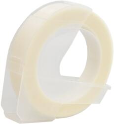 Utángyártott Dymo Omega, 9mm x 3m, fehér nyomtatás / átlátszó alapon, utángyártott szalag (5238-01)