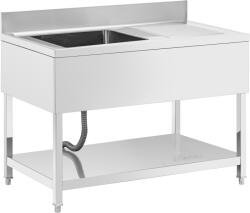 Royal Catering Mosogató asztal - 1 medence - rozsdamentes acél - 120 x 70 cm - Royal Catering (RCGS-1B120D7)